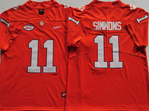 Mens Clemson Tigers #11 Isaiah Simmons Nike Orange College Football Game Jersey