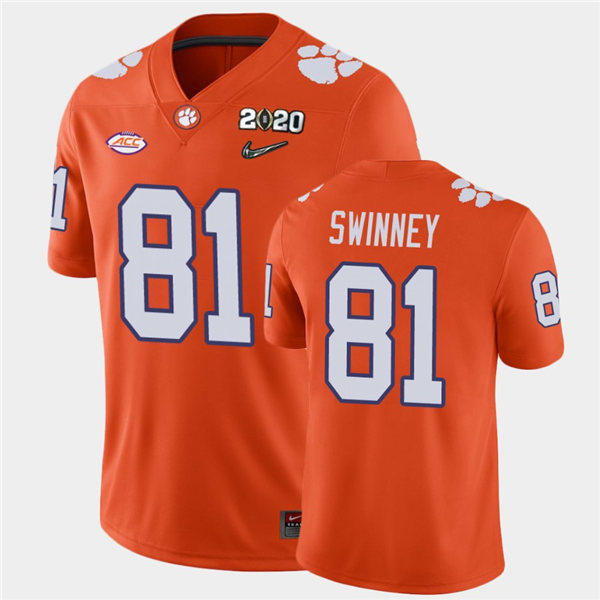Mens Clemson Tigers #81 Drew Swinney Nike Orange College Football Game Jersey