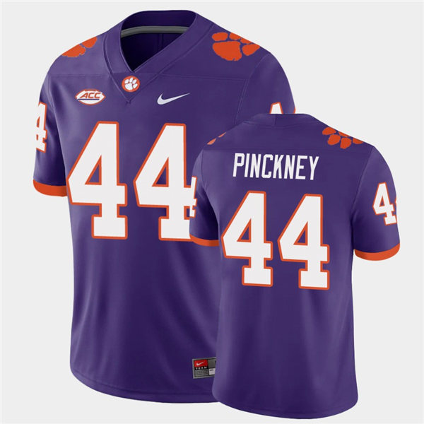 Mens Clemson Tigers #44 Nyles Pinckney Nike Purple College Football Game Jersey