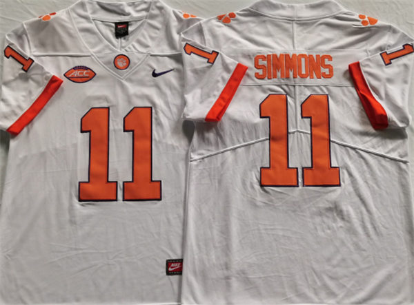 Mens Clemson Tigers #11 Isaiah Simmons Nike White College Football Game Jersey