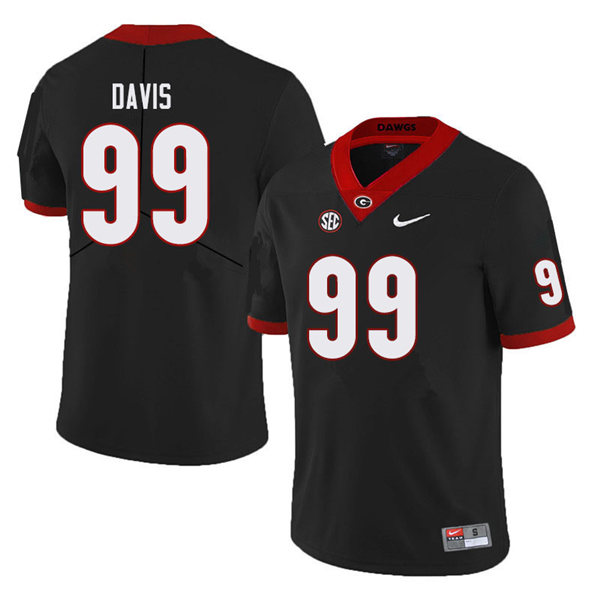 Mens Georgia Bulldogs #99 Jordan Davis Nike Black College Football Game Jersey