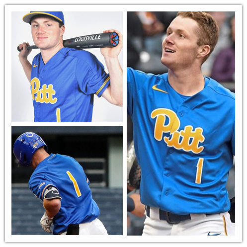 Mens Pittsburgh Panthers #1 Nico Popa Nike 2019 Royal College Baseball Game Jersey