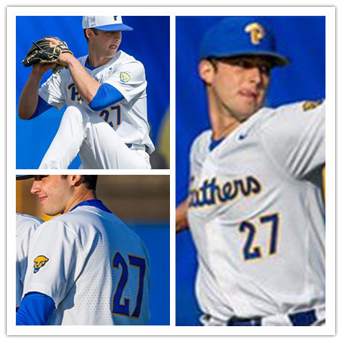 Mens Pittsburgh Panthers #27 Mitch Myers Nike 2020 White Panthers College Baseball Game Jersey