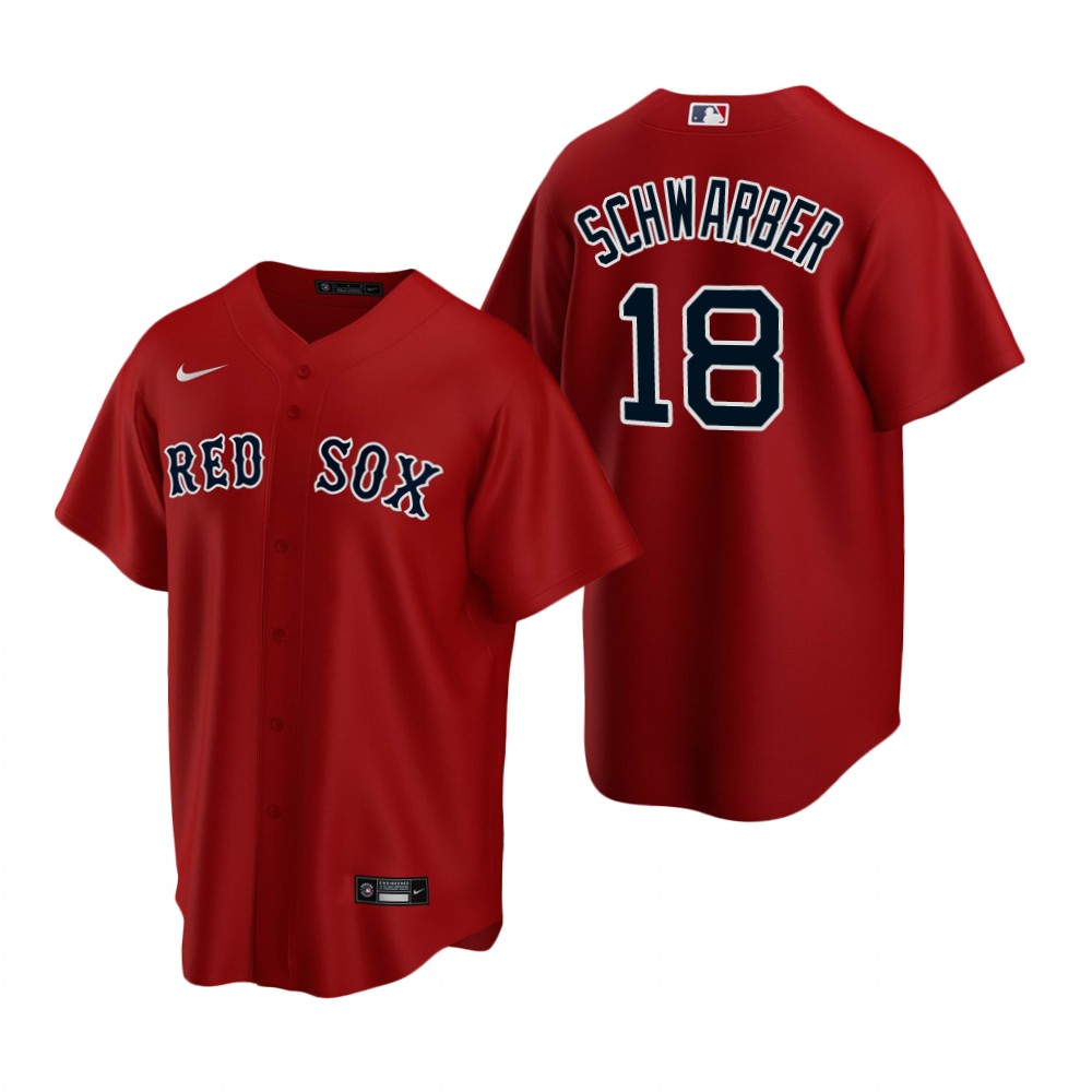 Mens Boston Red Sox #18 Kyle Schwarber Nike Red Alternate Cool Base Jersey