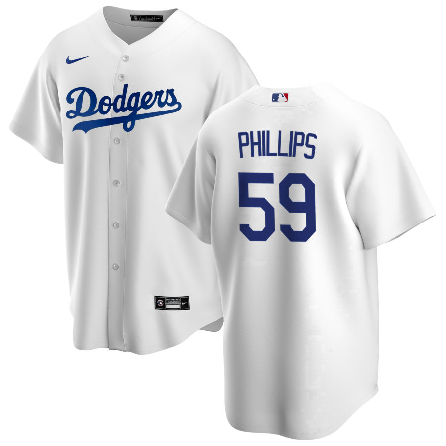 Youth Los Angeles Dodgers #59 Evan Phillips Nike White Home Cool Base Jersey