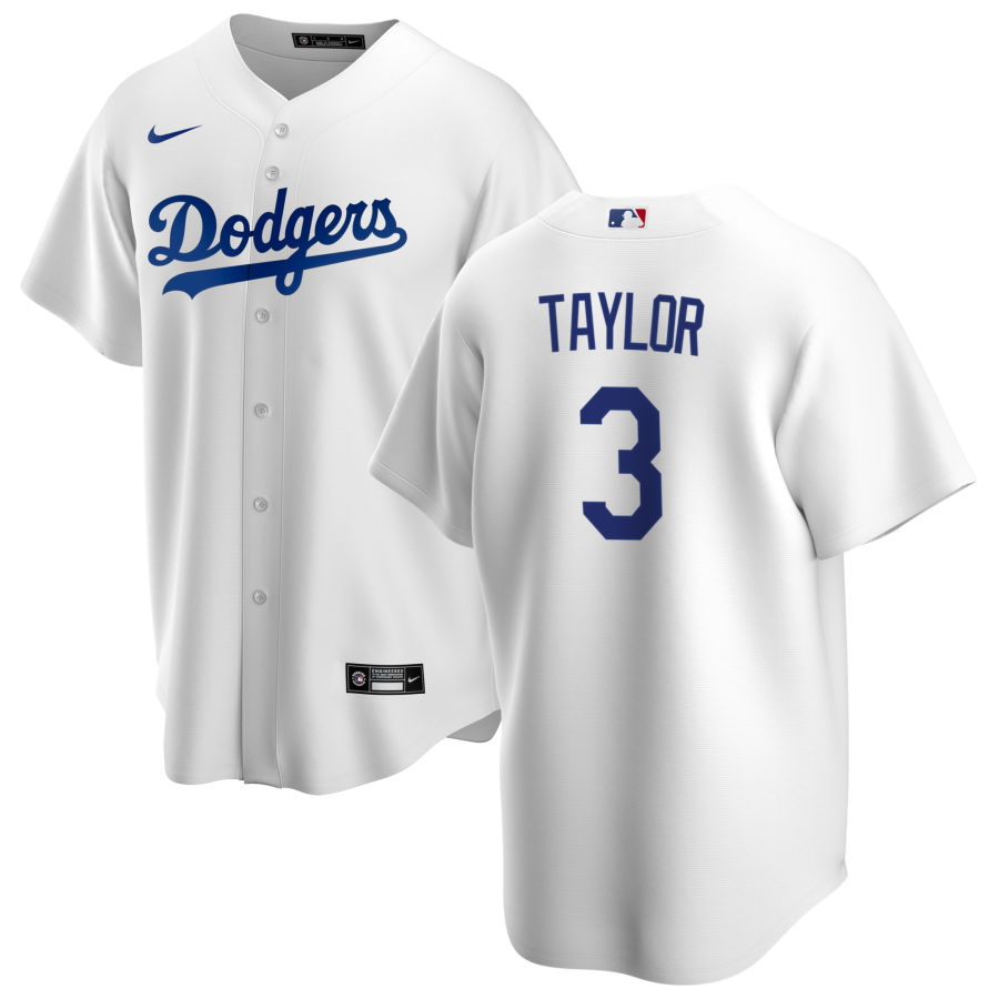 Youth Los Angeles Dodgers #3 Chris Taylor Nike White Home Cool Base Jersey