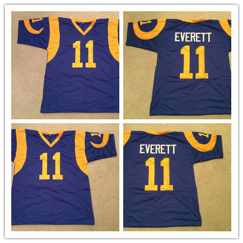 Mens Los Angeles Rams #11 Jim Everett 1990 Royal Mitchell & Ness Throwback Jersey