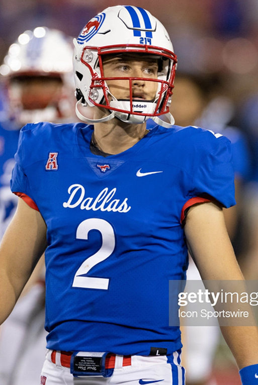 Mens SMU Mustangs #2 Preston Stone Nike 2021 Blue Dallas College Football Game Jersey