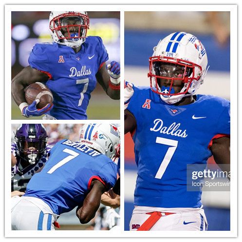 Mens SMU Mustangs #7 Ulysses Bentley IV Nike 2021 Blue Dallas College Football Game Jersey