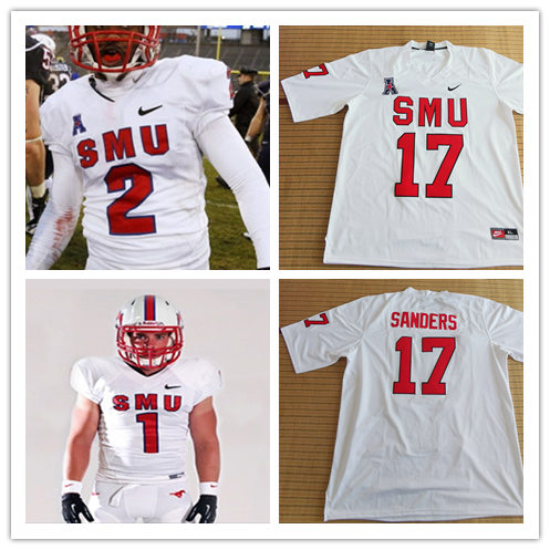 Mens Youth SMU Mustangs Custom Nike Full White Retro Football Jersey