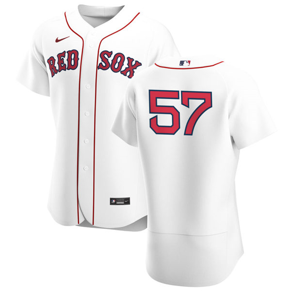Mens Boston Red Sox #57 Eduardo Rodriguez Nike White Home FlexBase Jersey