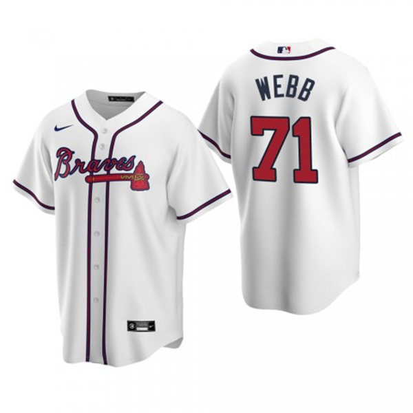 Mens Atlanta Braves #71 Jacob Webb Nike Home White Cool Base Jersey