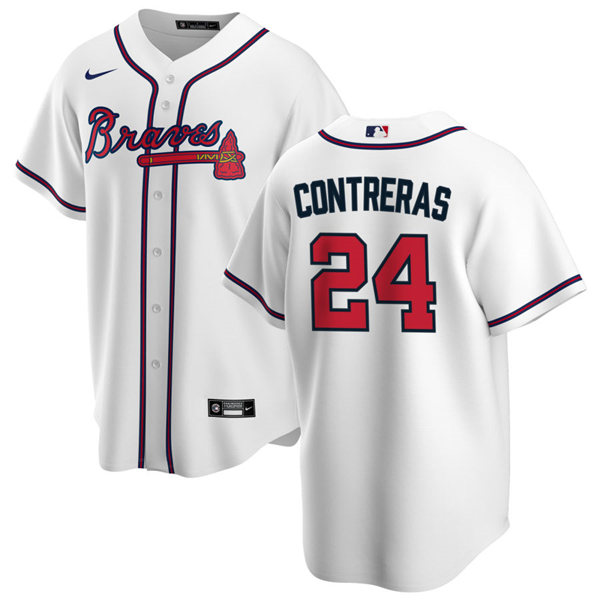 Mens Atlanta Braves #24 William Contreras Nike Home White CoolBase Jersey