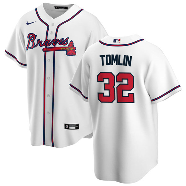 Mens Atlanta Braves #32 Josh Tomlin Nike Home White CoolBase Jersey