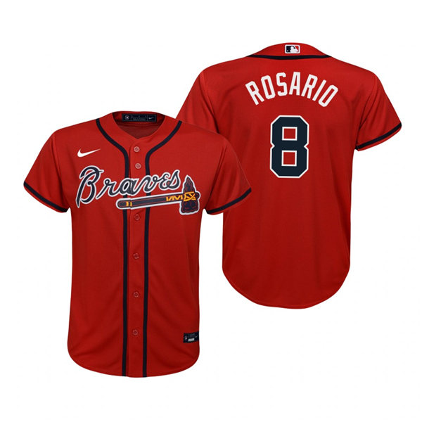 Youth Atlanta Braves #8 Eddie Rosario Nike Red Alternate Cool Base Jersey 