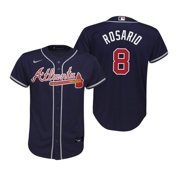 Youth Atlanta Braves #8 Eddie Rosario Nike Navy Alternate Cool Base Jersey 