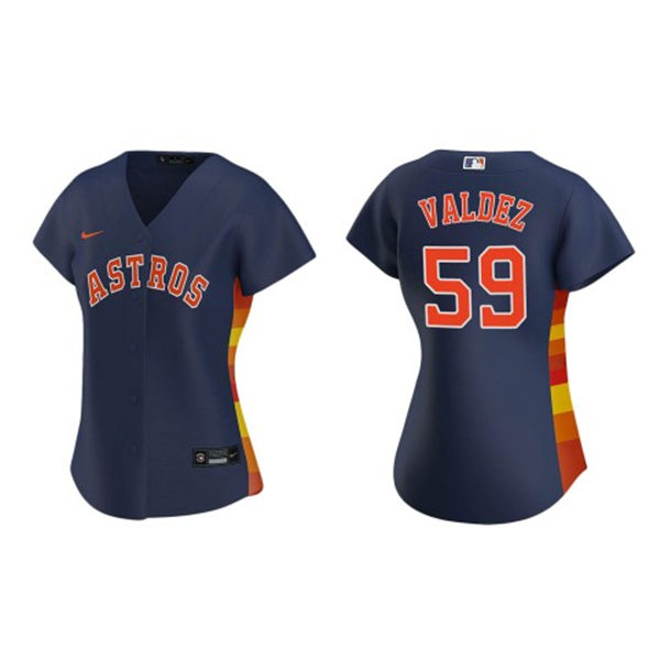 Womens Houston Astros #59 Framber Valdez Nike Navy Alternate CoolBase Jersey