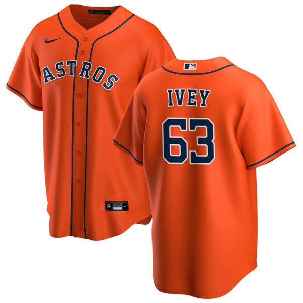 Youth Houston Astros #63 Tyler Ivey Nike Orange Alternate CoolBase Jersey