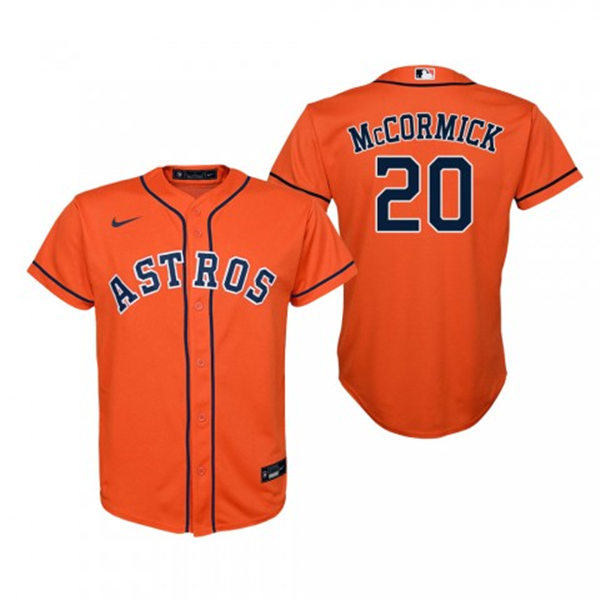 Youth Houston Astros #20 Chas McCormick Nike Orange Alternate CoolBase Jersey