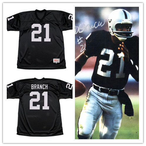 Mens Oakland Raiders #21 Cliff Branch 1976 Black Home Mitchell&Ness Throwback NFL Football Jersey