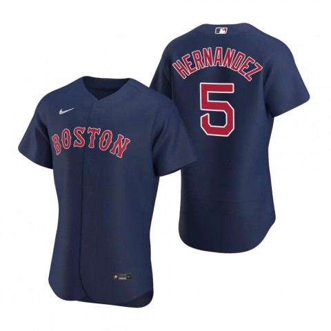 Mens Boston Red Sox #5 Enrique Hernandez Nike Navy Alternate FlexBase Jersey