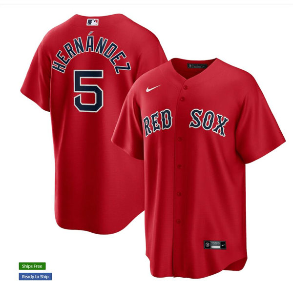 Youth Boston Red Sox #5 Enrique Hernandez Nike Red Alternate Cool Base Jersey