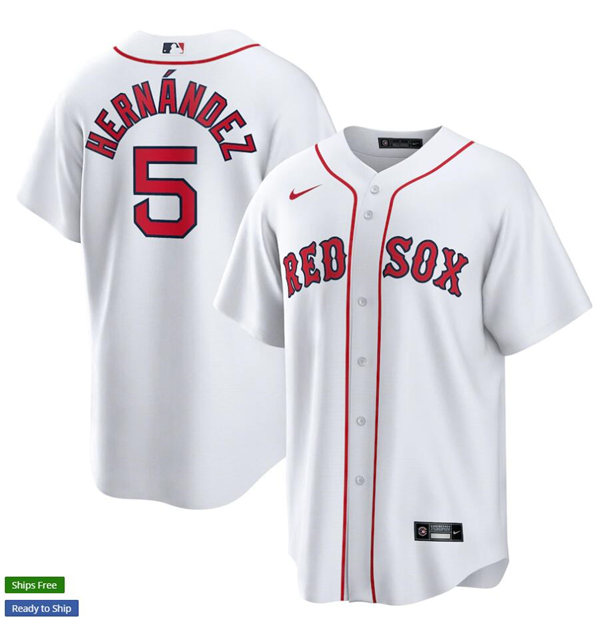 Youth Boston Red Sox #5 Enrique Hernandez Nike White Home CoolBase Jersey