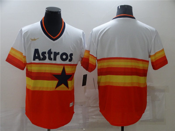 Mens Houston Astros Blank Nike White Orange Cooperstown Collection Team Jersey