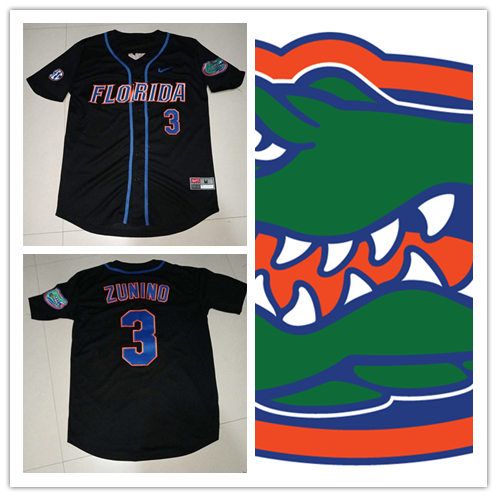Mens Florida Gators #3 Mike Zunino Nike Black With Name College Baseball Alumni Jersey