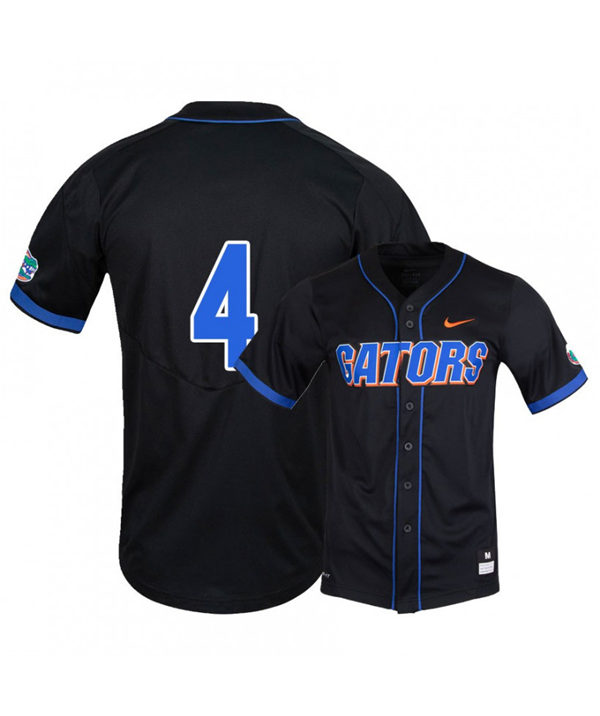 Mens Florida Gators #4 Jud Fabian Nike Black College Baseball Game Jersey
