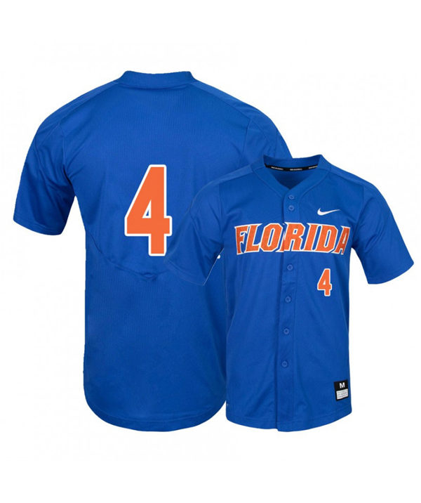 Mens Florida Gators #4 Jud Fabian Nike Royal College Baseball Game Jersey