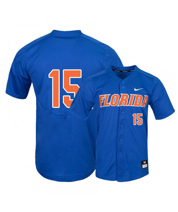 Mens Florida Gators #15 Jordan Butler Nike Royal College Baseball Game Jersey