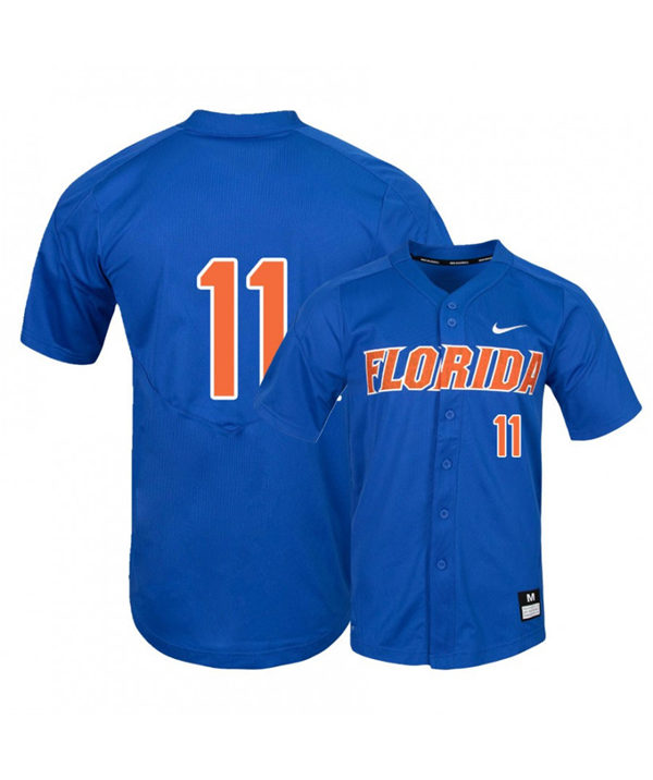 Mens Florida Gators #11 Nathan Hickey Nike Royal College Baseball Game Jersey