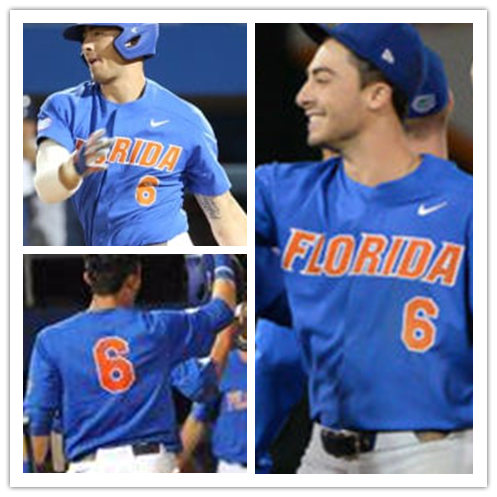 Mens Florida Gators #6 Jonathan India Nike Royal College Baseball Game Jersey