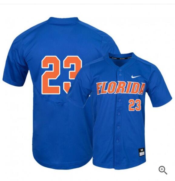 Mens Florida Gators #23 Jack Leftwich Nike Royal College Baseball Game Jersey