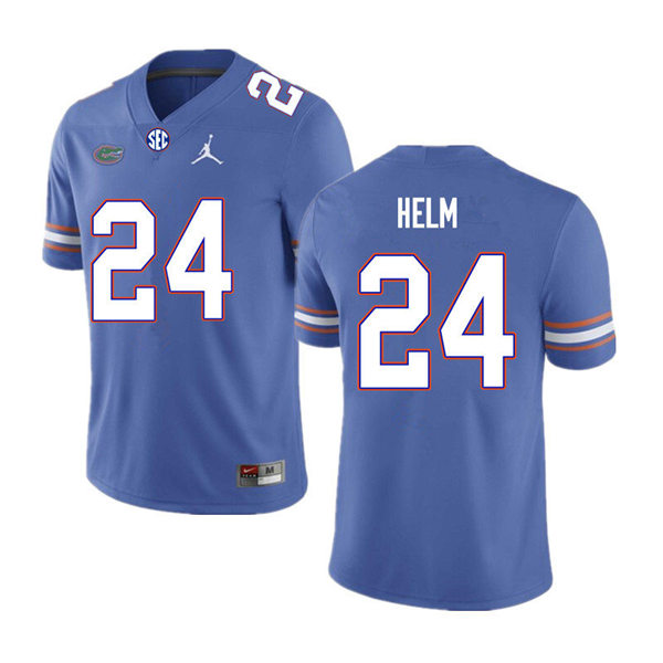 Mens Florida Gators #24 Avery Helm Royal Jordan Brand College Football Game Jersey