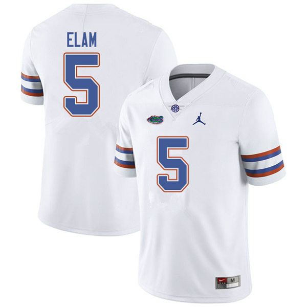 Mens Florida Gators #5 Kaiir Elam White Jordan Brand College Football Game Jersey