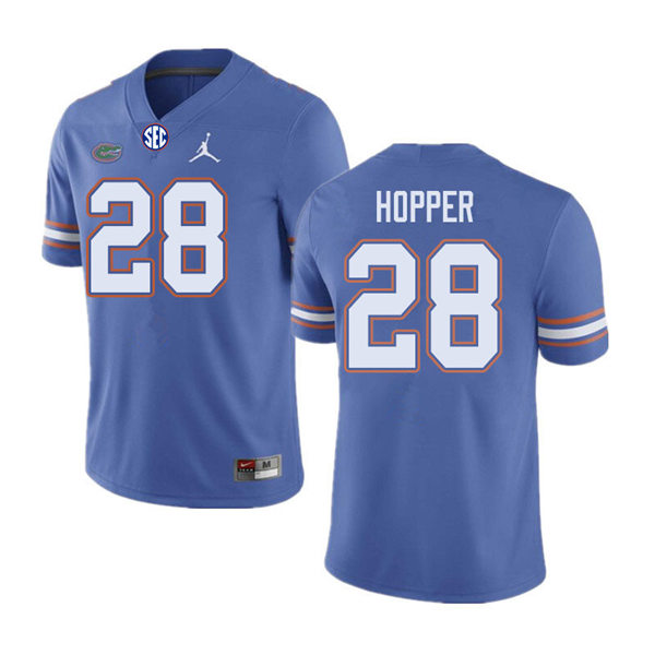 Mens Florida Gators #28 Ty'Ron Hopper Royal Jordan Brand College Football Game Jersey