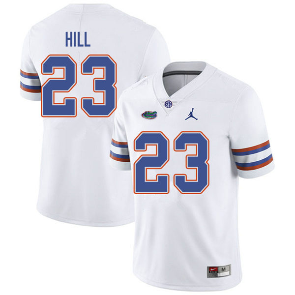 Mens Florida Gators #23 Jaydon Hill White Jordan Brand College Football Game Jersey