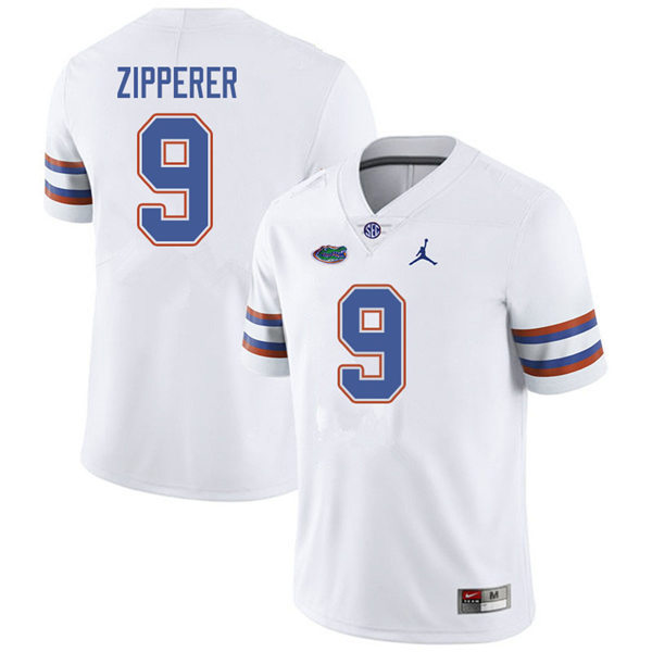 Mens Florida Gators #9 Keon Zipperer White Jordan Brand College Football Game Jersey