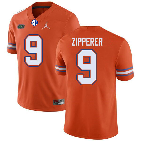Mens Florida Gators #9 Keon Zipperer Orange Jordan Brand College Football Game Jersey