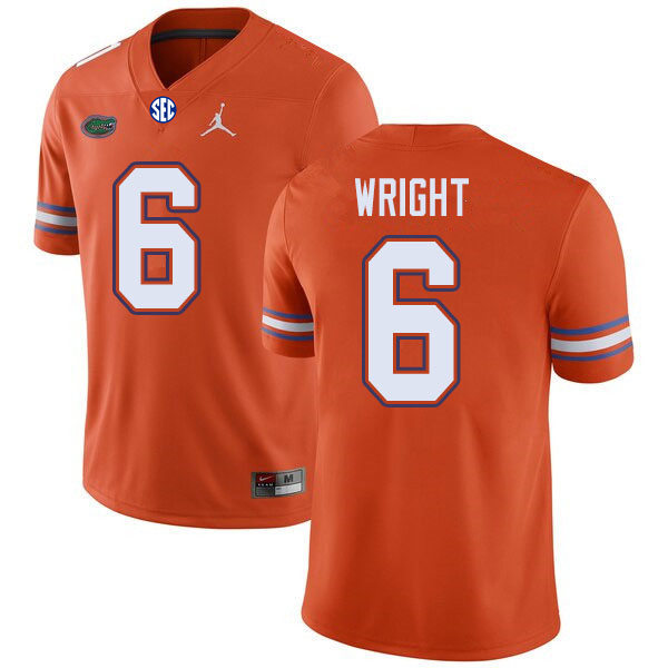 Mens Florida Gators #6 Nay'Quan Wright Orange Jordan Brand College Football Game Jersey
