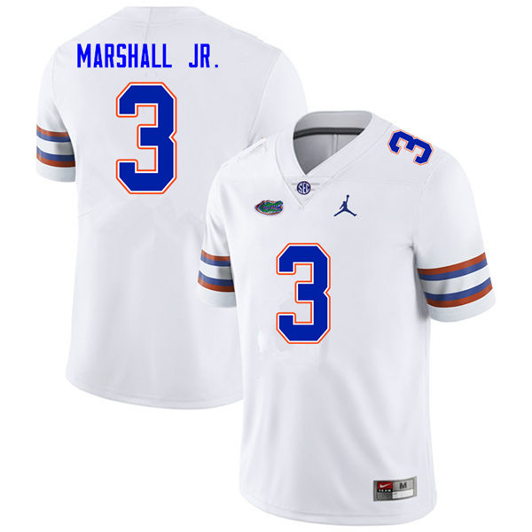 Mens Florida Gators #3 Jason Marshall Jr. White Jordan Brand College Football Game Jersey