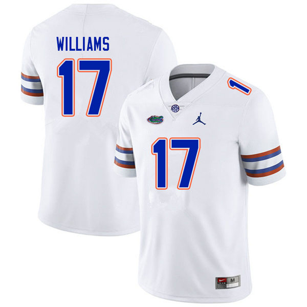 Mens Florida Gators #17 Scooby Williams White Jordan Brand College Football Game Jersey