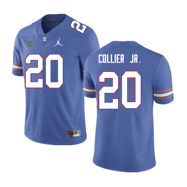 Mens Florida Gators #20 Corey Collier Jr. Royal Jordan Brand College Football Game Jersey
