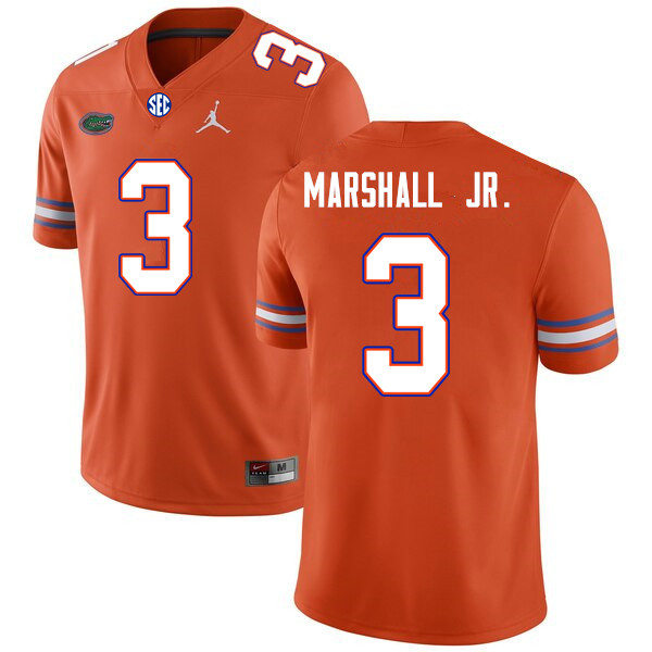 Mens Florida Gators #3 Jason Marshall Jr. Orange Jordan Brand College Football Game Jersey