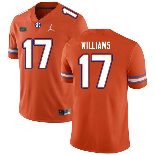 Mens Florida Gators #17 Scooby Williams Orange Jordan Brand College Football Game Jersey