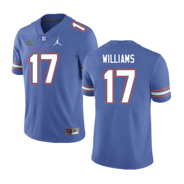 Mens Florida Gators #17 Scooby Williams Royal Jordan Brand College Football Game Jersey