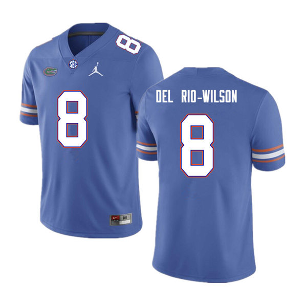 Mens Florida Gators #8 Carlos Del Rio-Wilson Royal Jordan Brand College Football Game Jersey