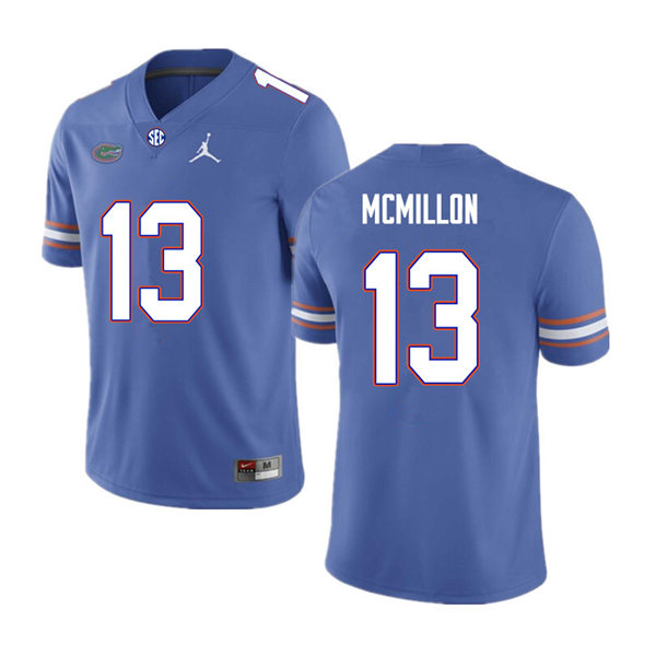 Mens Florida Gators #13 Donovan McMillon Royal Jordan Brand College Football Game Jersey